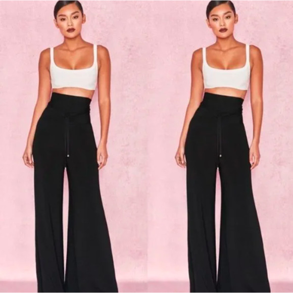 House of CB Pants - House of CB London Caryss Wide Leg High Waist Bandage Pants